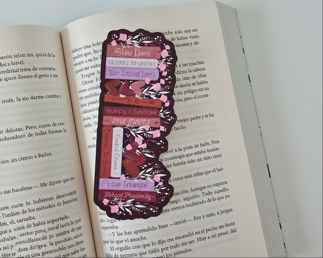 Romance Bookshelf Die-Cut Bookmark