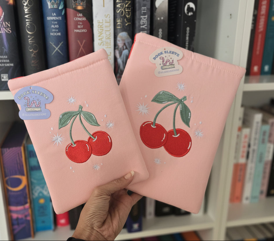 Cherries Embroidered Book/ Kindle Sleeve