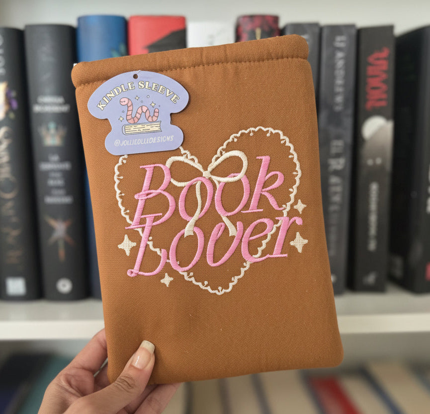 Book Lover Embroidered Book/Kindle Sleeve