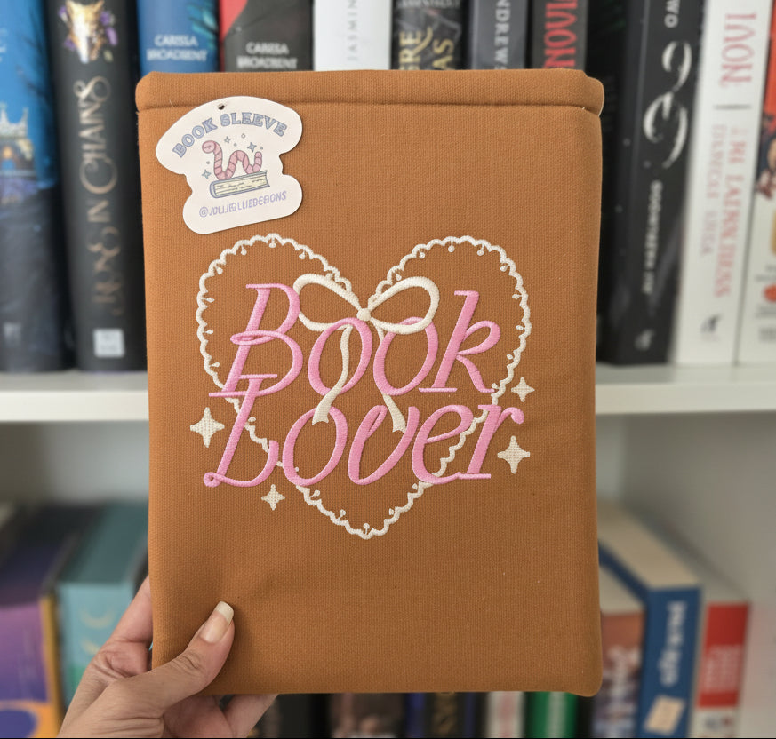 Book Lover Embroidered Book/Kindle Sleeve