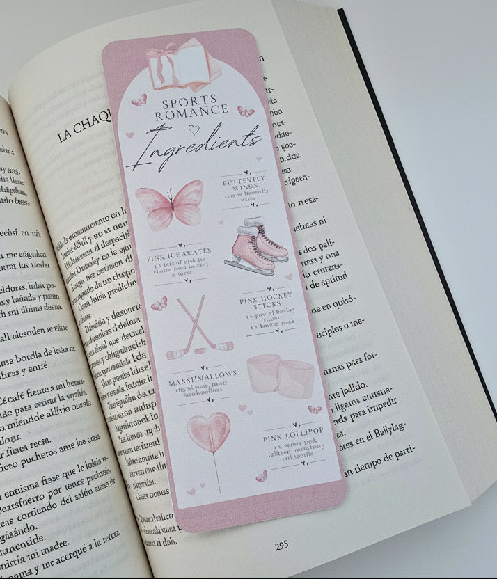 Sports Romance Ingredients Bookmark