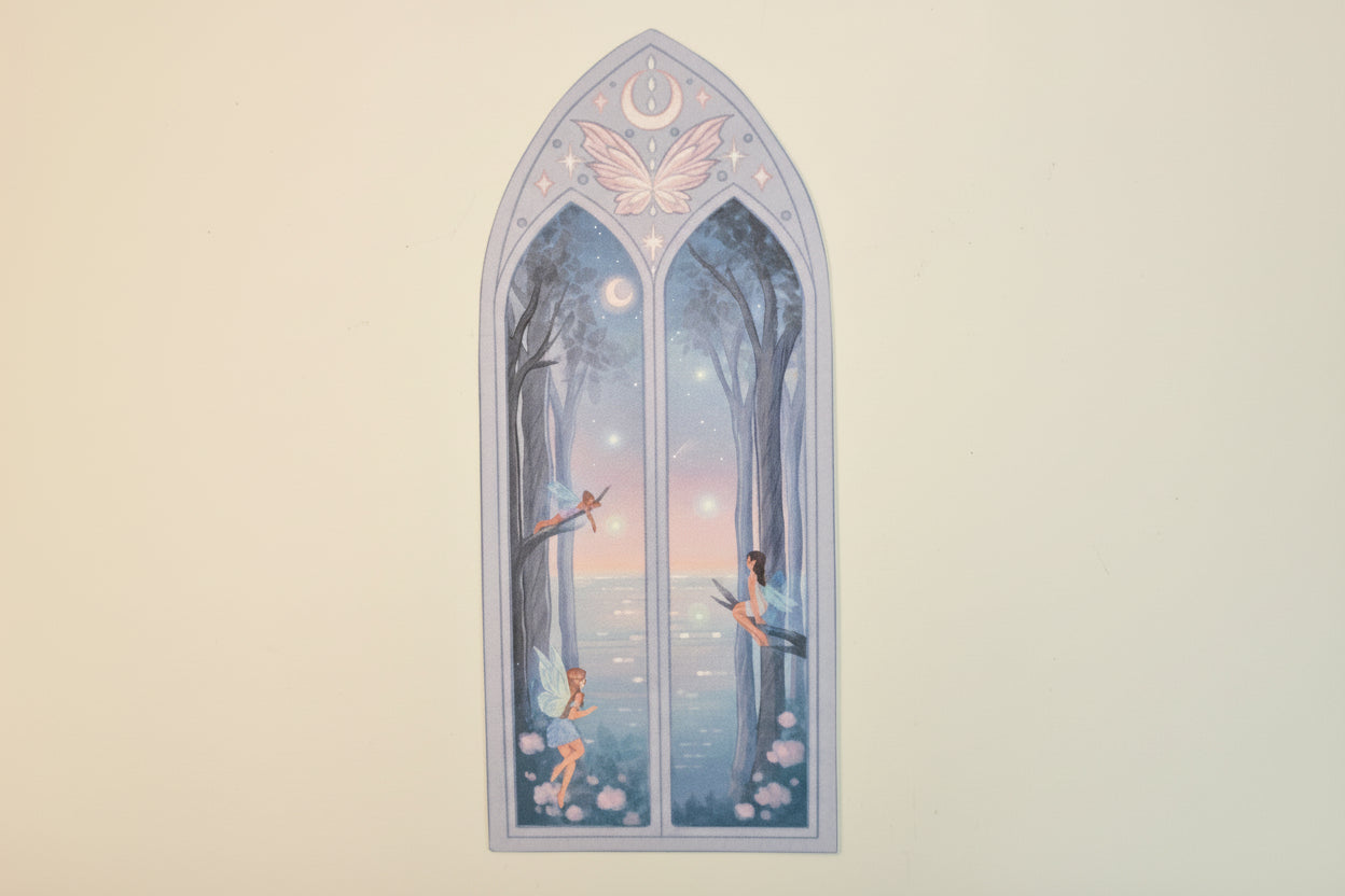Moon Fairy Arched Window Bookmark