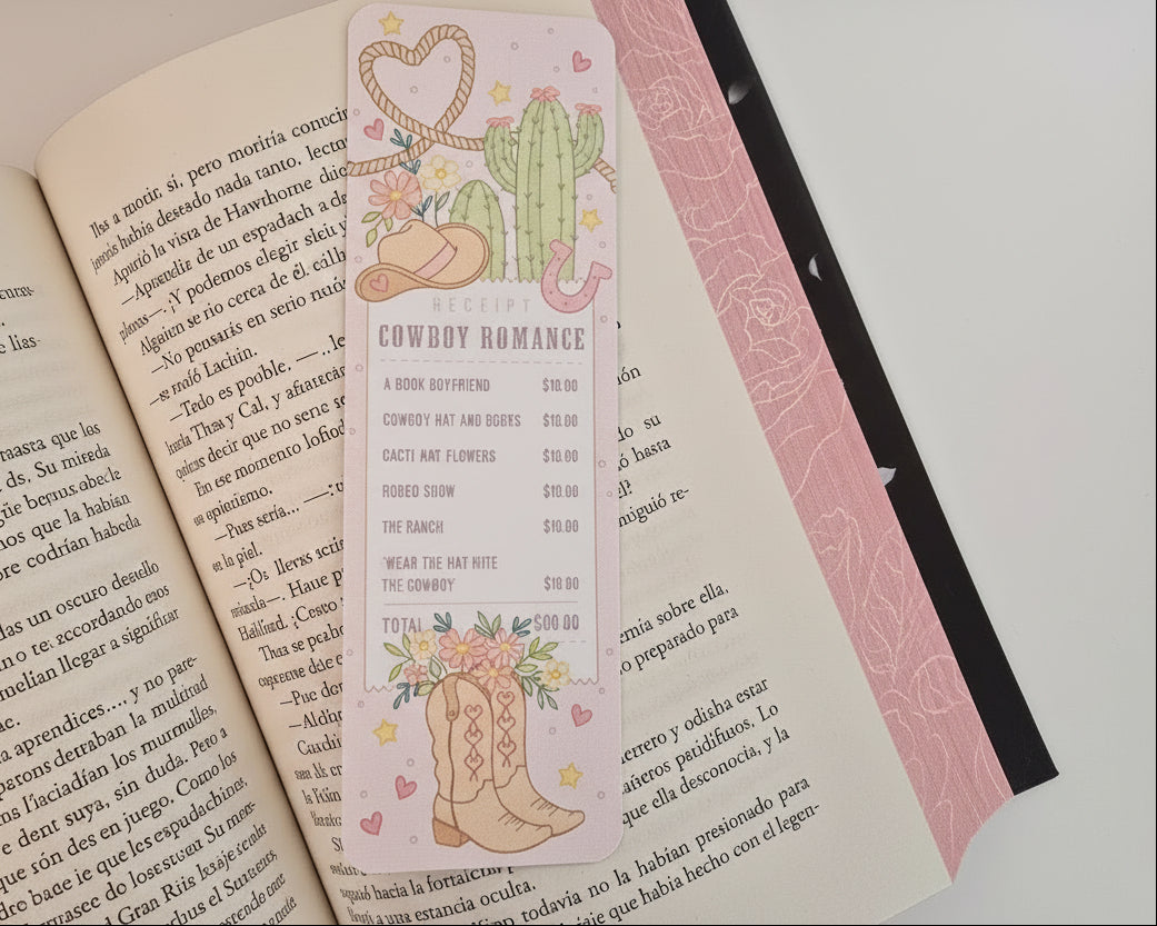 Cowboy Romance Receipt Bookmark