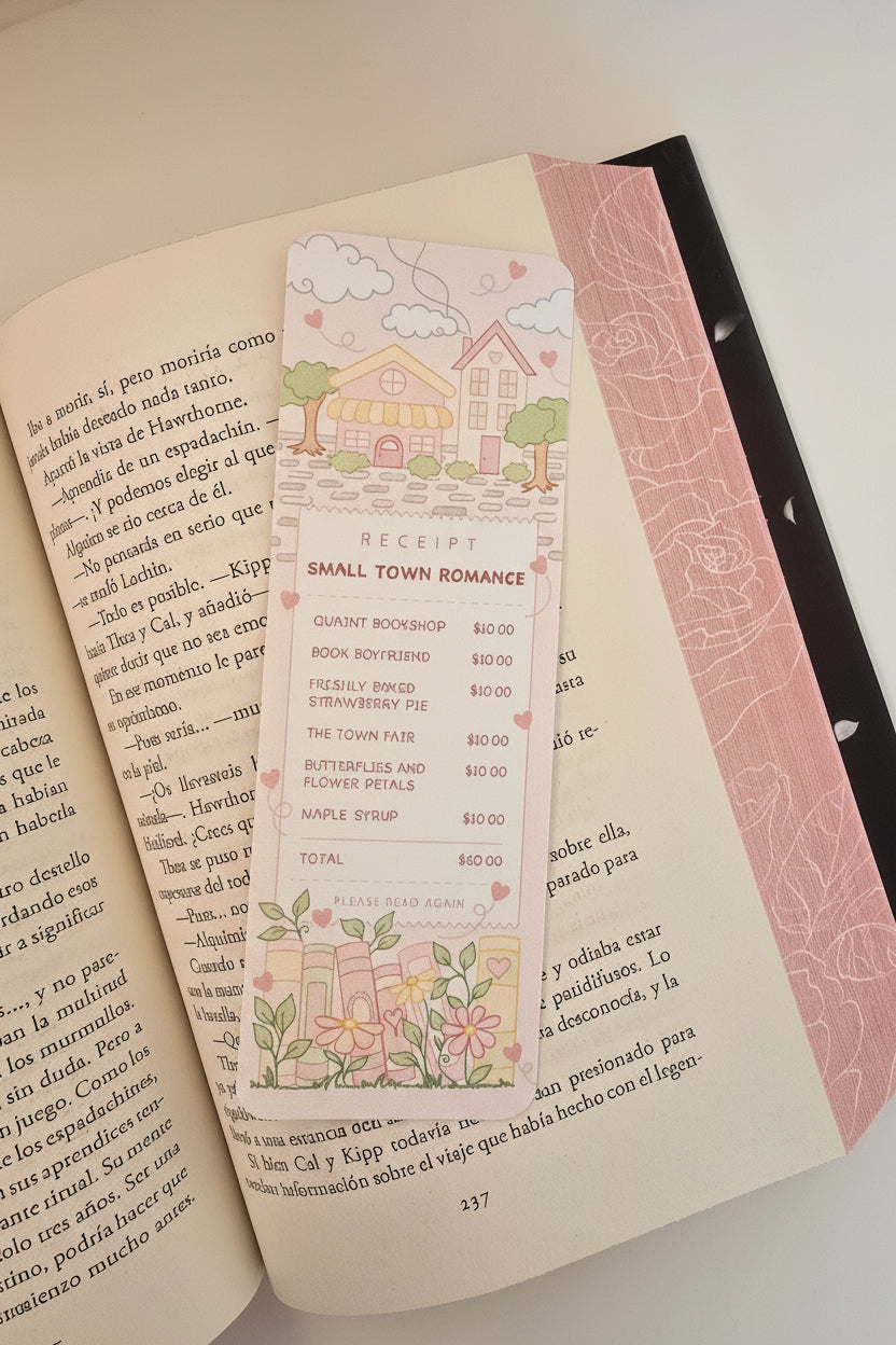 Small Town Romance Receipt Bookmark