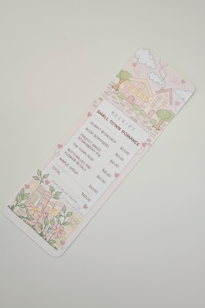 Small Town Romance Receipt Bookmark