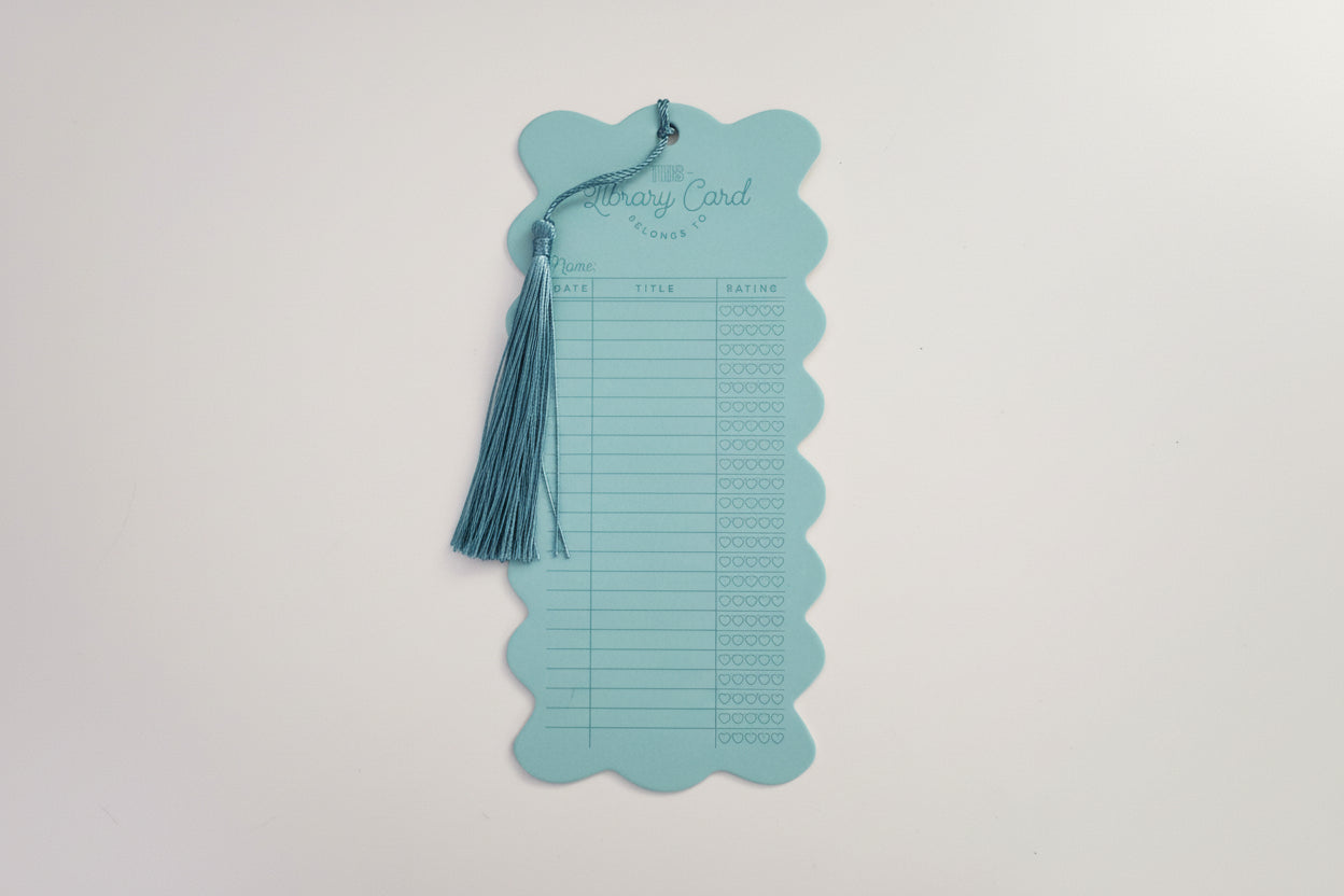 Library Card Bookmark with Tassel