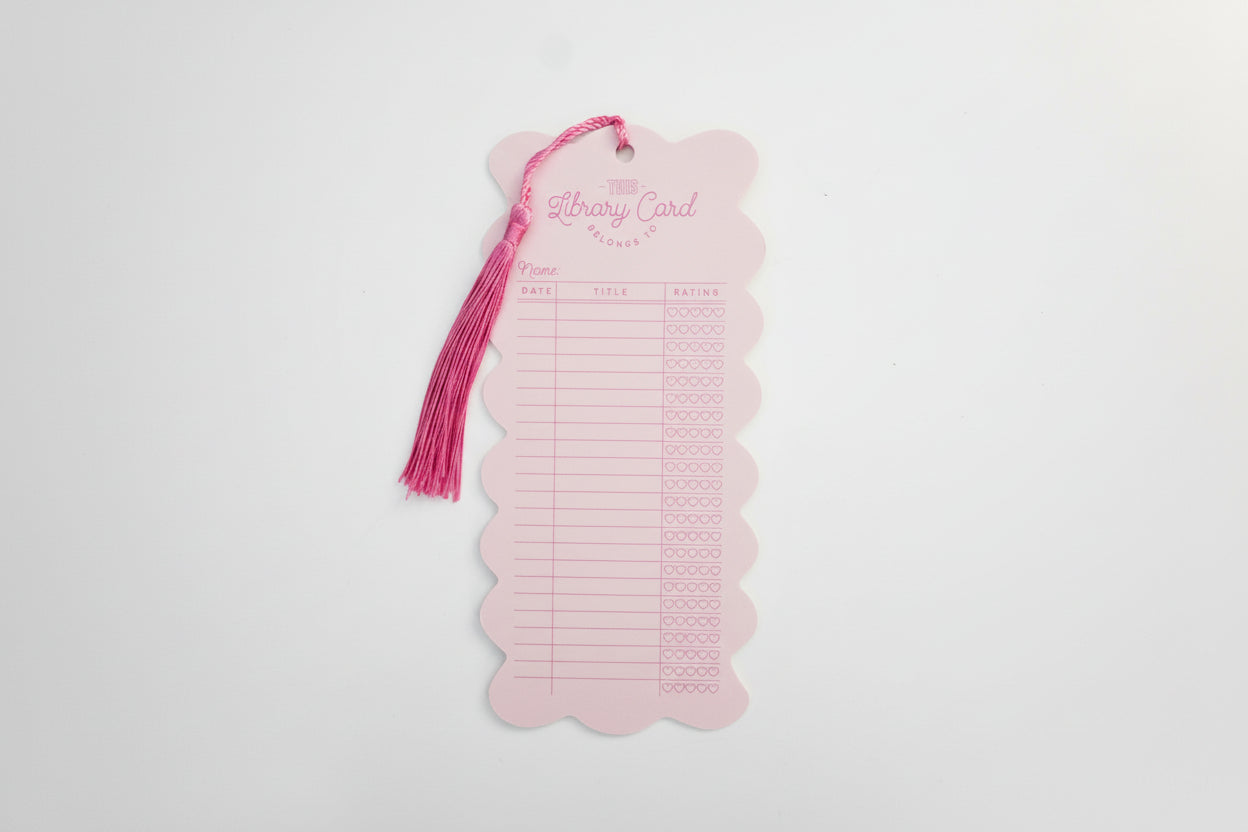 Library Card Bookmark with Tassel