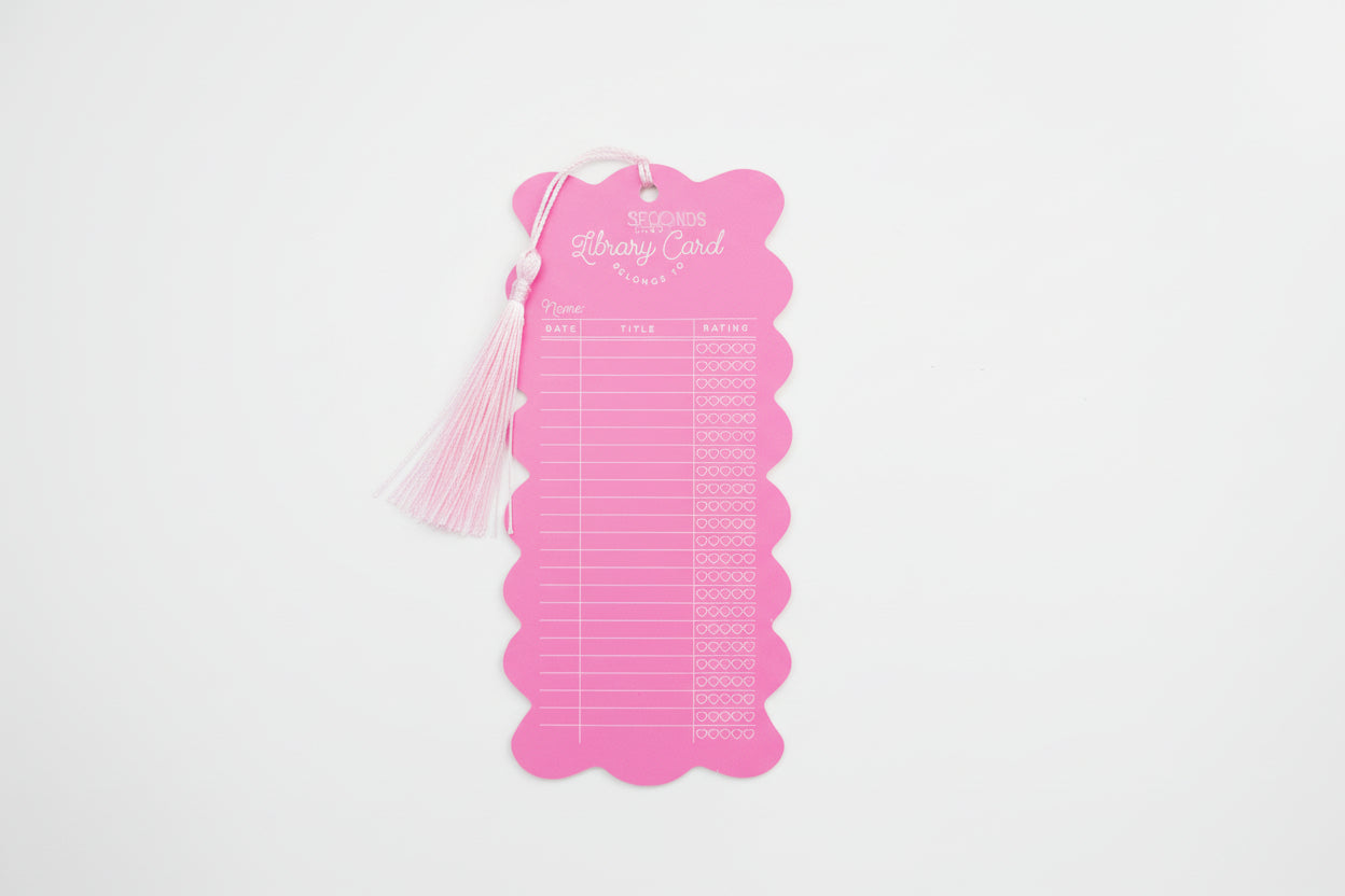 Library Card Bookmark with Tassel