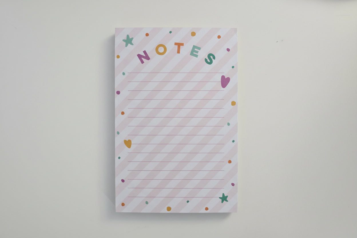 Notepad Pink Stripes