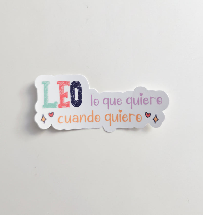 Sticker Bookish "Leo lo que quiero, cuando quiero"