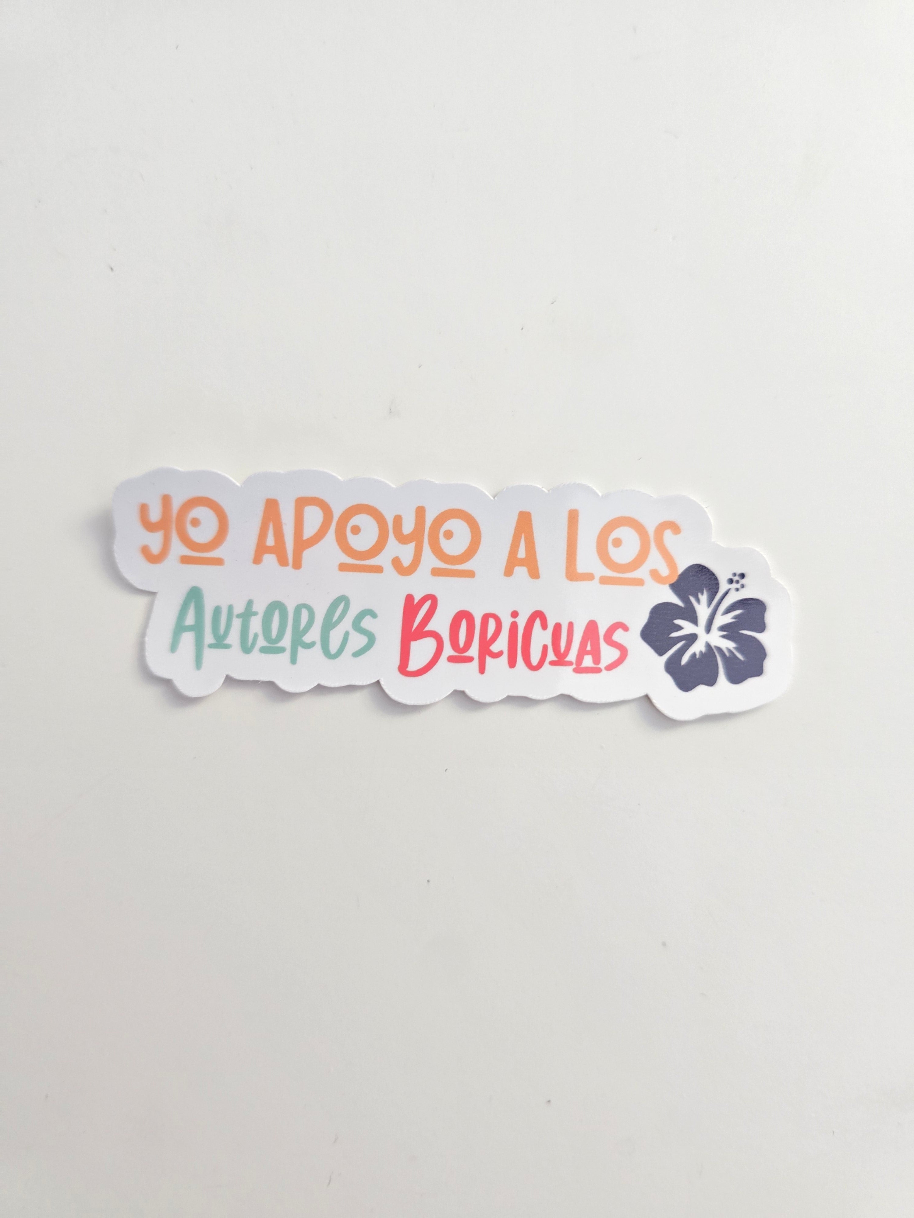 Sticker Bookish "Yo apoyo a los Autores Boricuas"