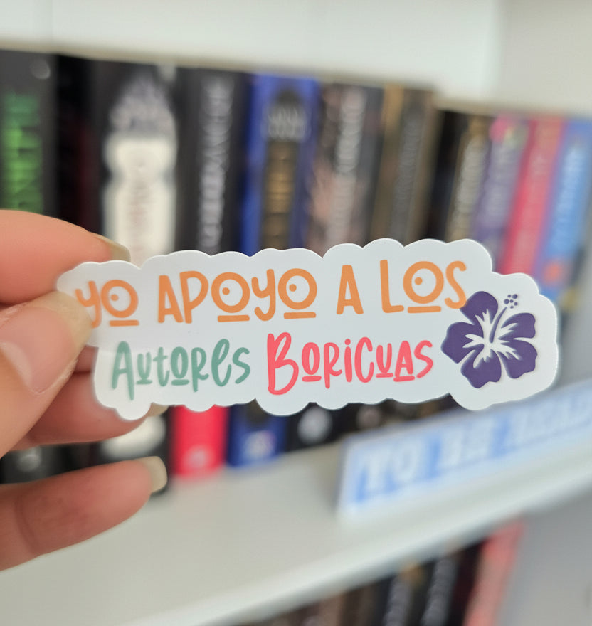 Sticker Bookish "Yo apoyo a los Autores Boricuas"