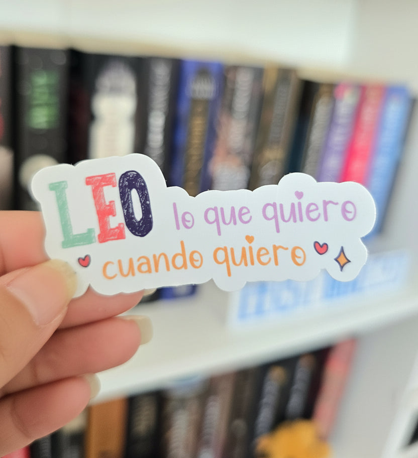 Sticker Bookish "Leo lo que quiero, cuando quiero"