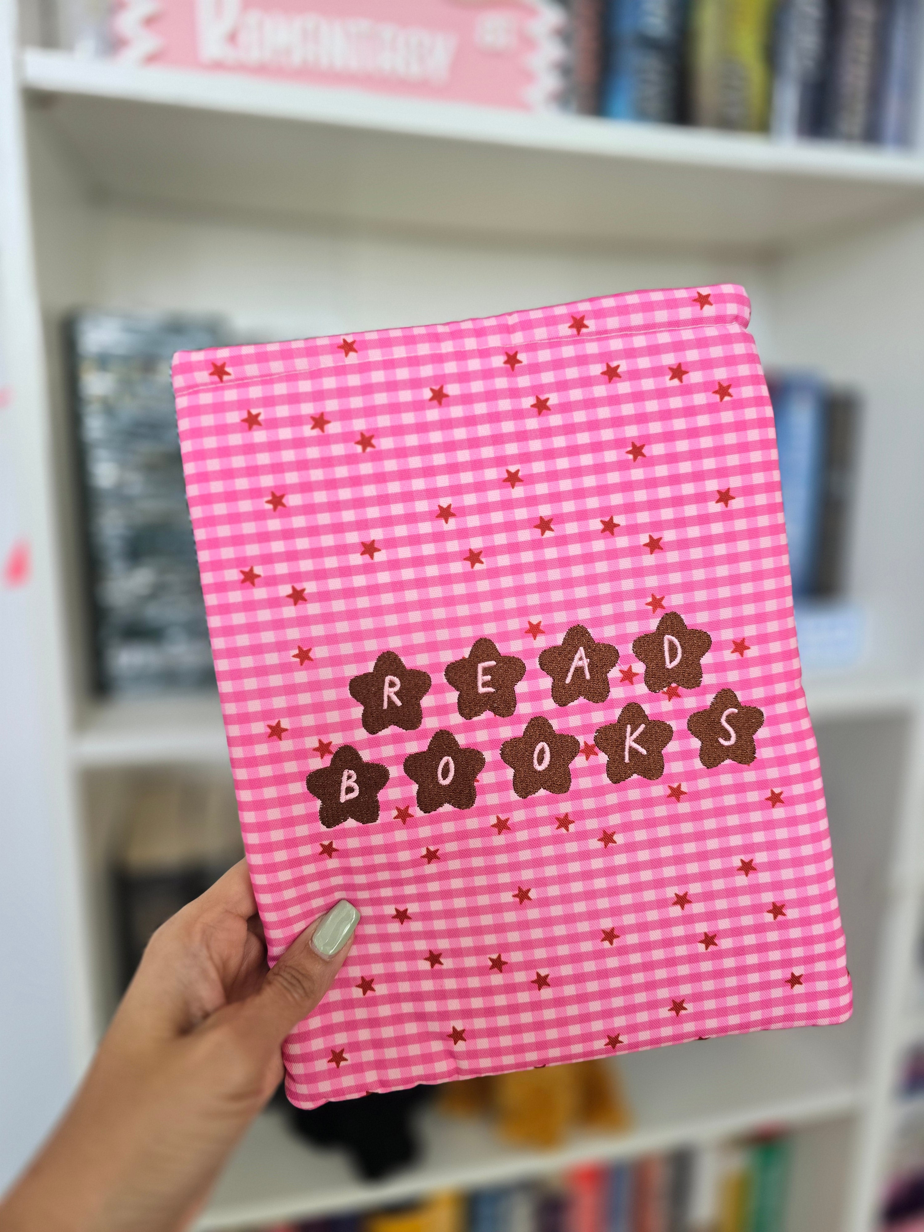 Gingham Embroidered Book & Kindle/E-Reader Sleeve