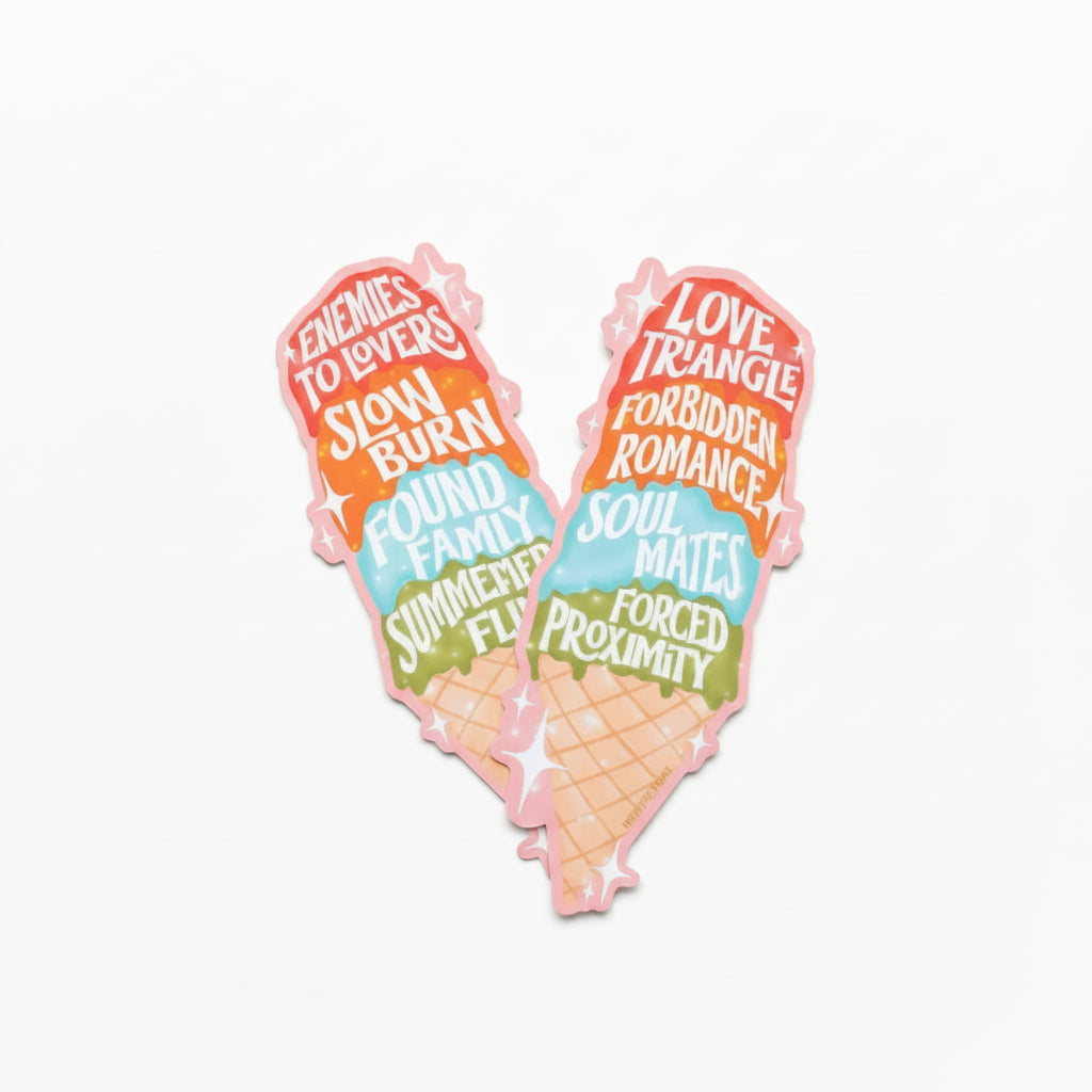 Romance Tropes Ice Cream Cone Die-Cut Bookmark