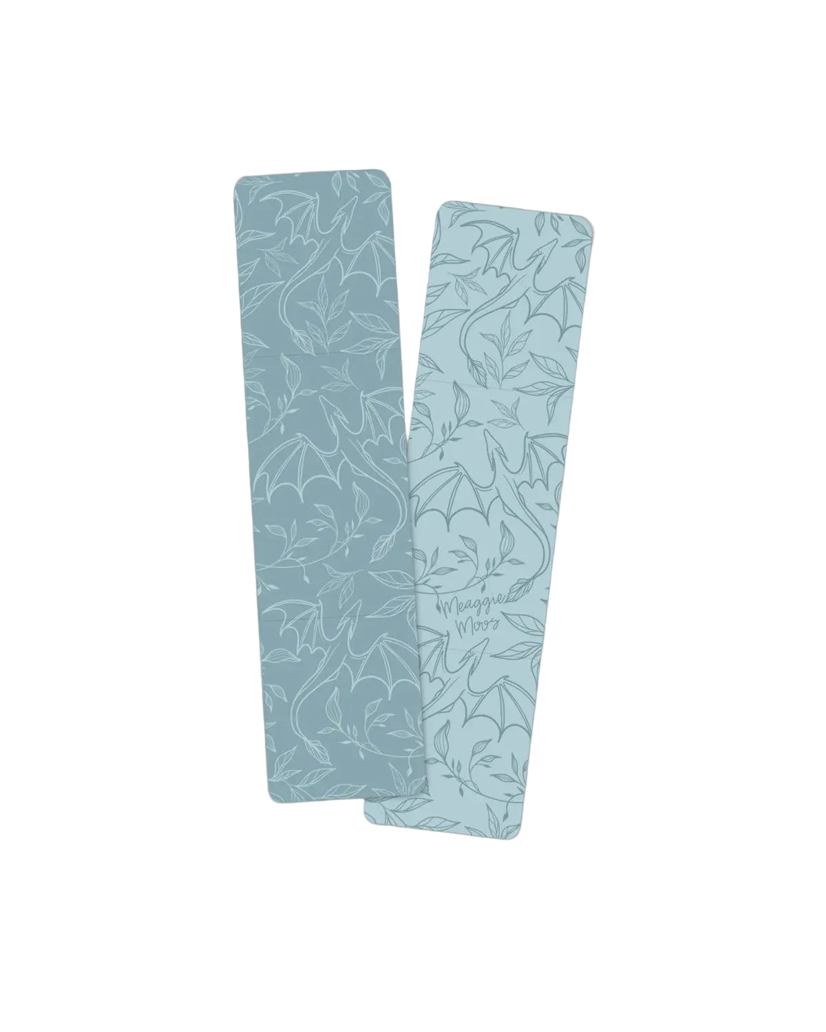 Blue Floral Dragons Bookmark | Glossy