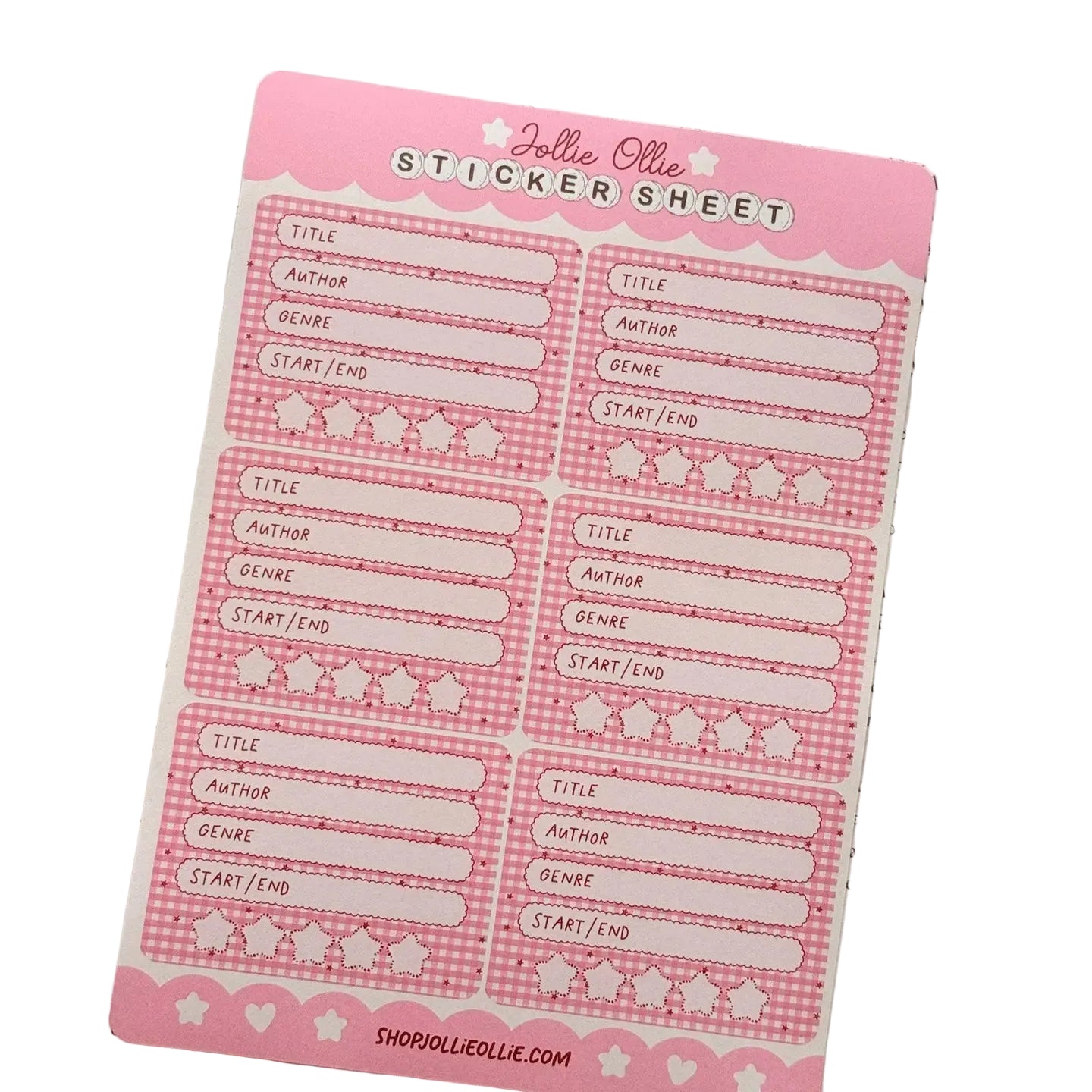 Gingham Book Review Sticker Sheet